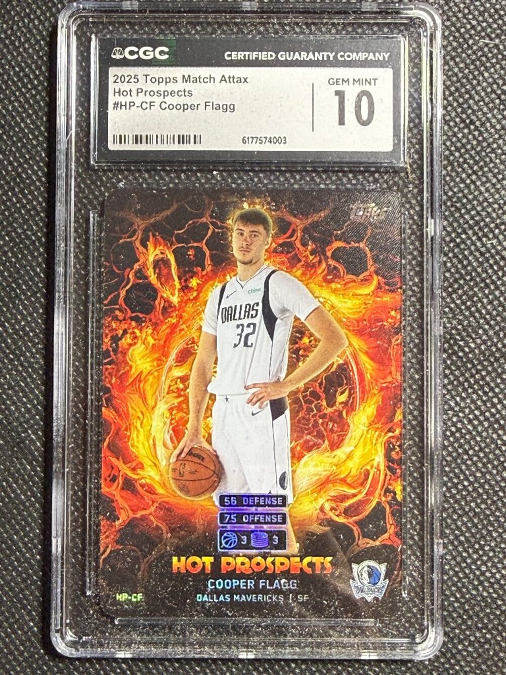 2025-26 Topps Match Attax Cooper Flagg RC Rookie Hot Prospects CGC 10 GEM MINT